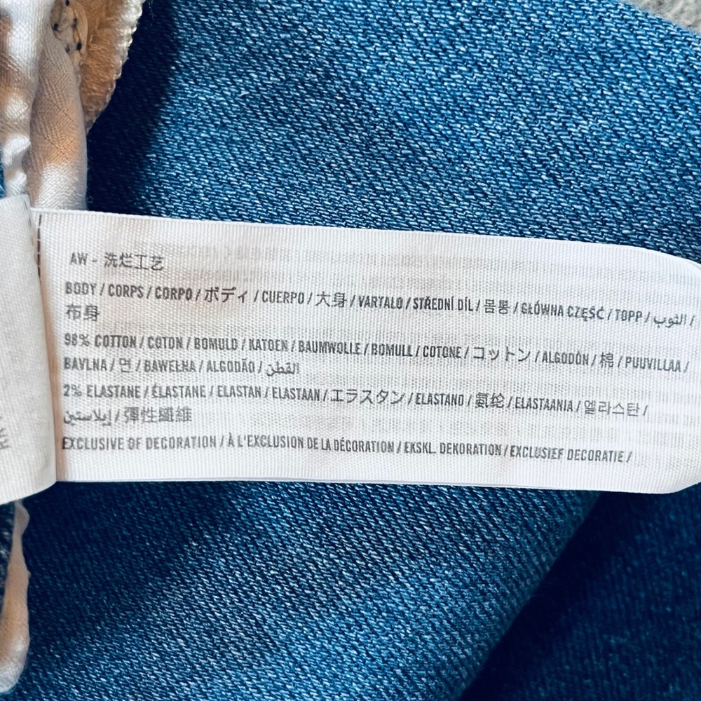 Hollister Patchwork Jeans Womens 9R Blue Ultra High Rise Straight 29x27 Y2K Boho - Picture 9 of 12